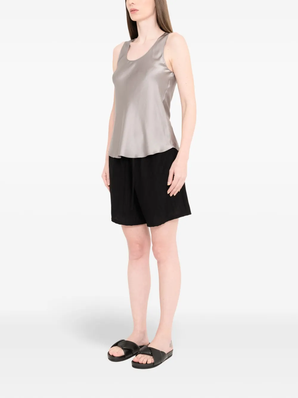 Uma | Raquel Davidowicz Satijnen tanktop Grijs