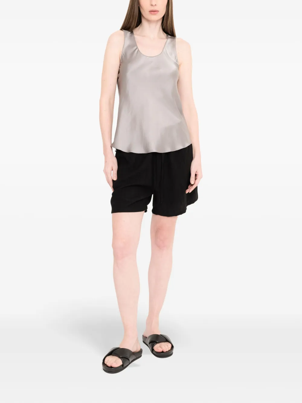 Uma | Raquel Davidowicz Satijnen tanktop Grijs
