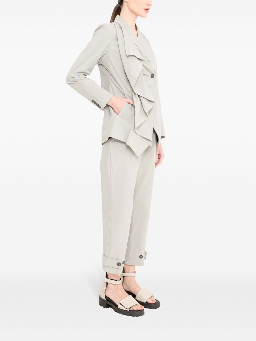 Shop Uma Raquel Davidowicz Asymmetric Blazer In Grey