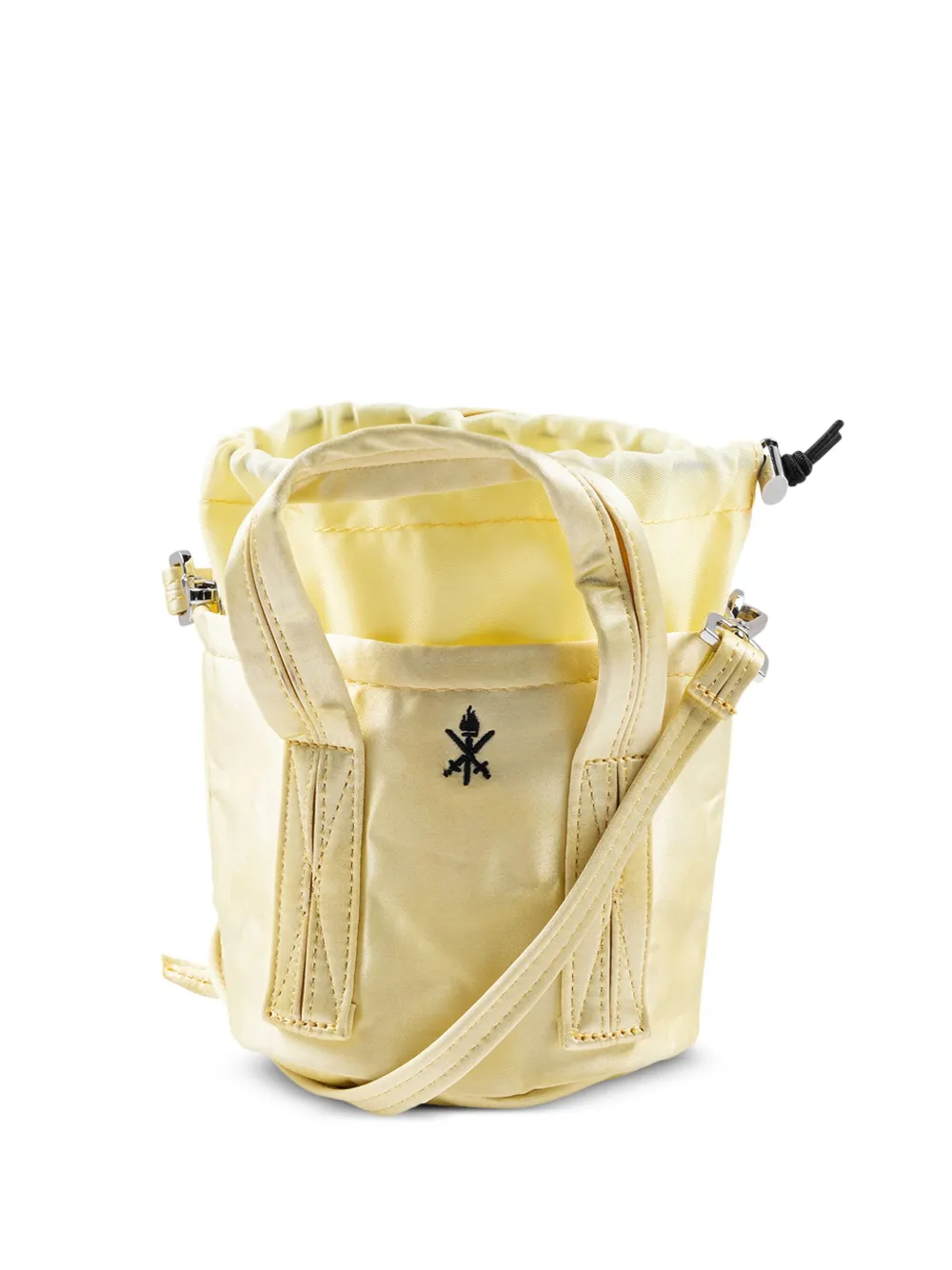 mini satin "Yellow" bucket bag