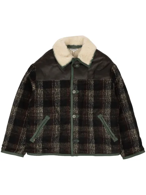 Opening Ceremony tartan-check shearling-collarjacket