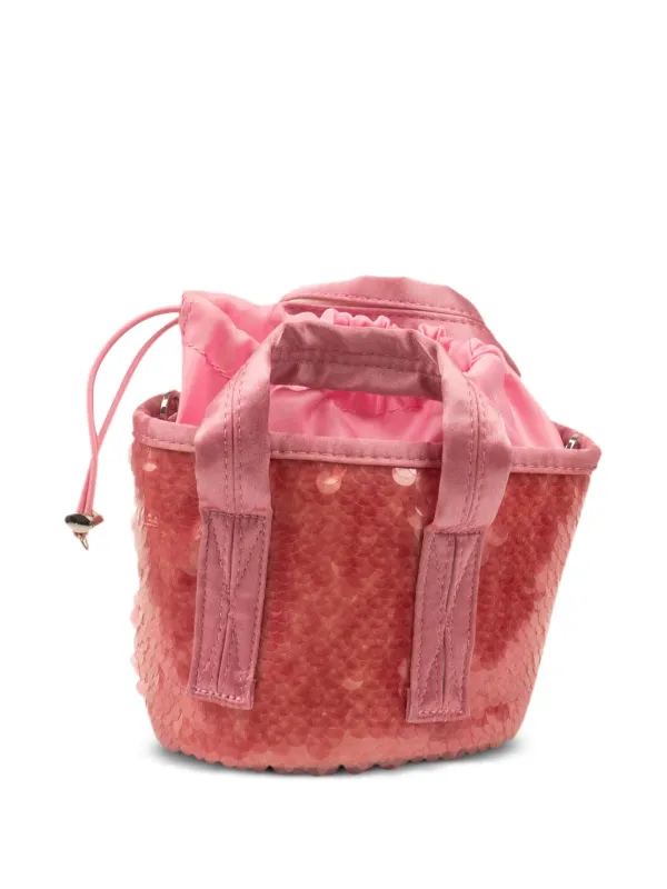 スパンコール ミニバケットバッグ パールミニバケットバッグ ビーズ⁄スパンコール 円柱型 ミニ トート