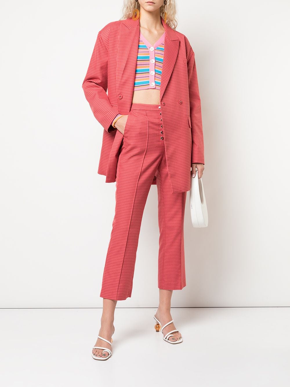 Opening Ceremony striped ribbed cardigan - Roze