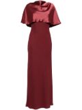 Amsale satin cape gown - Red