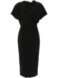 Amsale draped detailing midi dress - Black