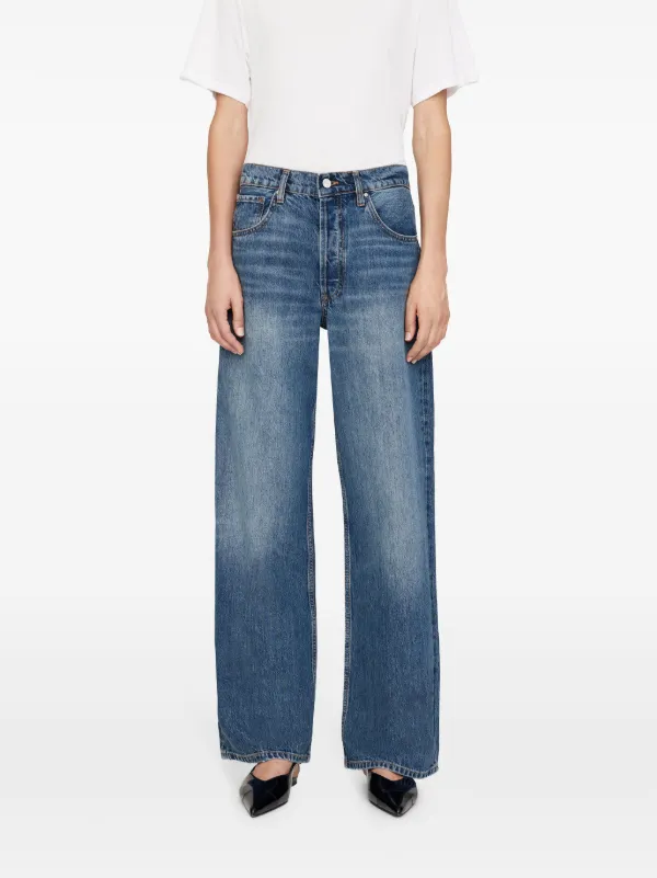 デニム・ジーパン ANINE BING Woman Jeans Blue A0610617 WHD47 ANINE BING Women's Gavin Jeans, Washed Blue, 23 at Amazon