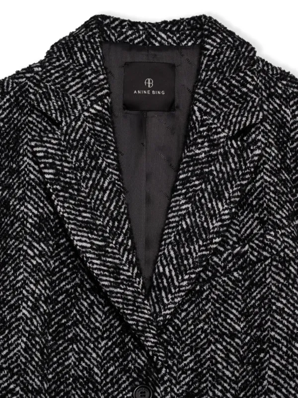 【関税込み】ANINE BING ブラック Quinn コート ANINE BING Quinn Coat in Black | REVOLVE