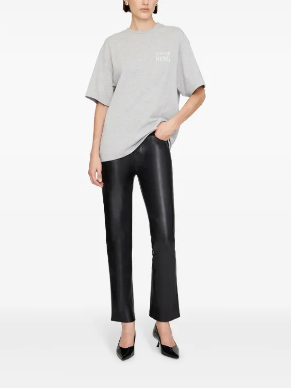 ANINE BING Myers Serif NY t-shirt | Grey | FARFETCH