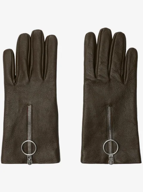 Burberry zipped leather gloves