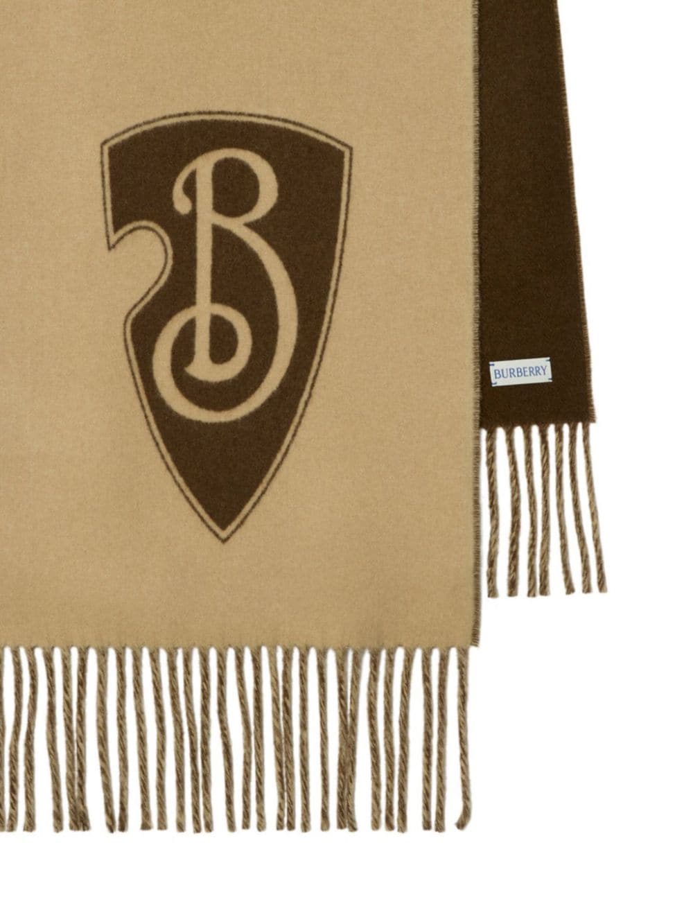 Shop Burberry B Shield Scarf In Neutrals