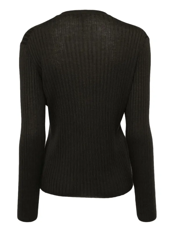 Hermès Pre-Owned 1990-2000 ribbed-knit Cardigan | Brown Hermès Pre-Owned 1990-2000 ribbed-knit Cardigan | Brown