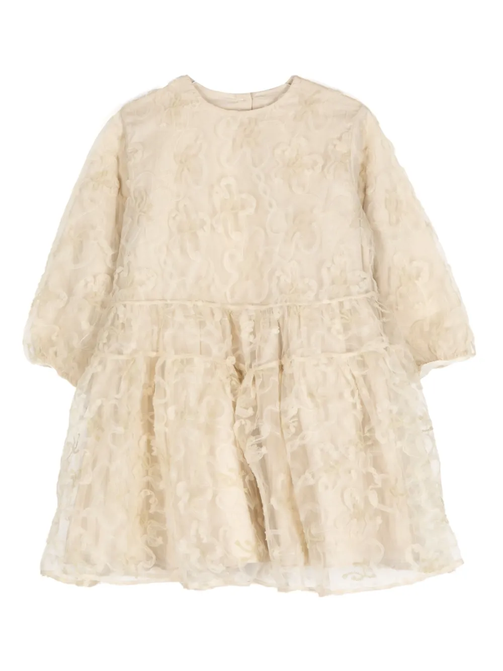 jnby by JNBY embroidered pleated dress - Neutrals