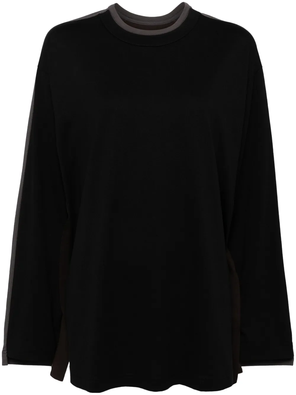 JNBY patchwork oversize long-sleeved T-shirt – Black