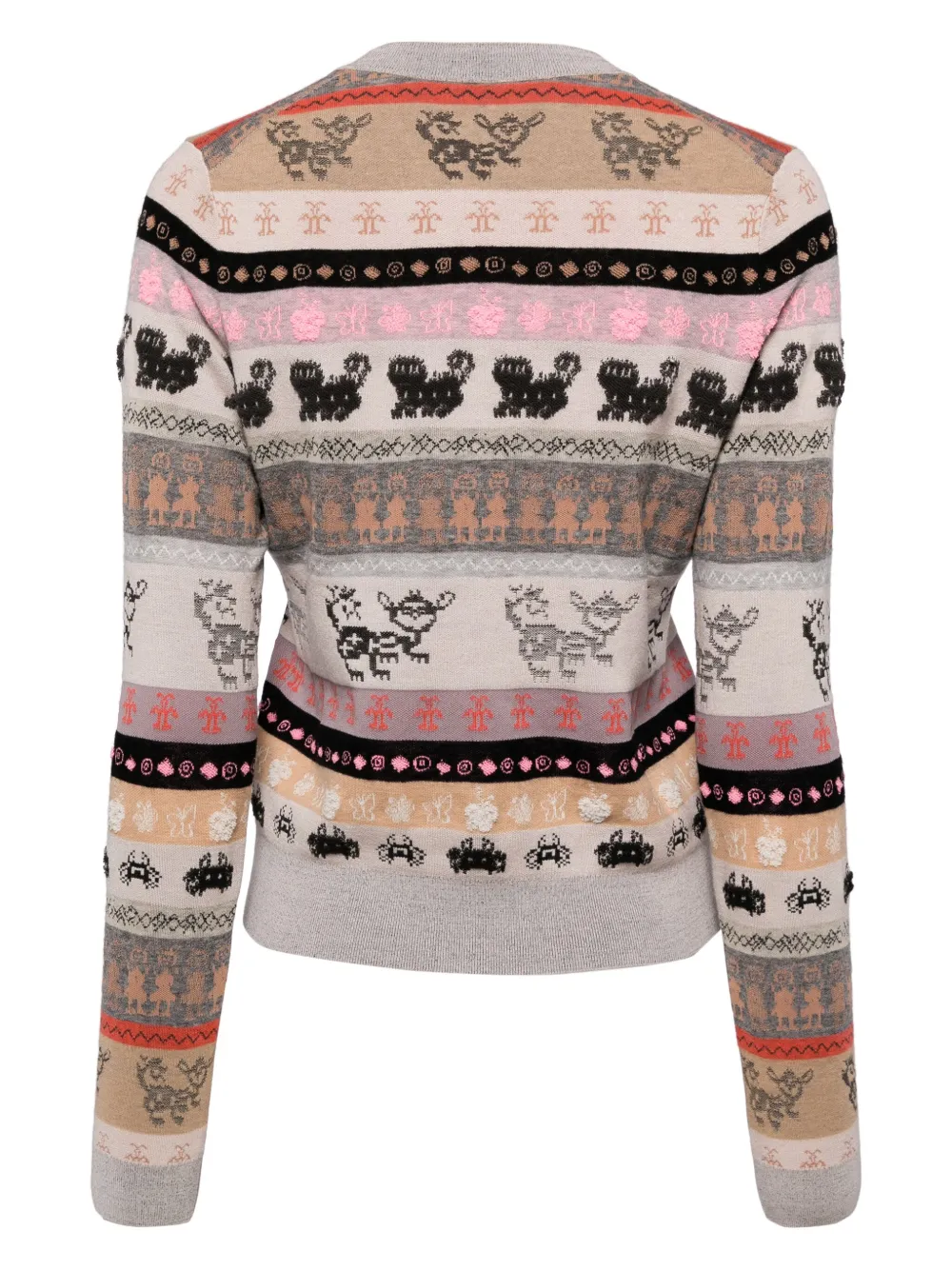 JNBY Intarsia trui met V-hals - Beige
