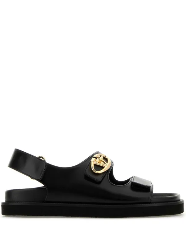 VALENTINO ブラック レザーサンダル