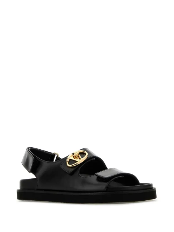 Valentino Garavani VLogo Leather Sandals Black FARFETCH