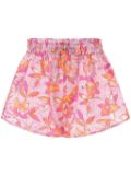 ISABEL MARANT floral-print cotton shorts - Pink