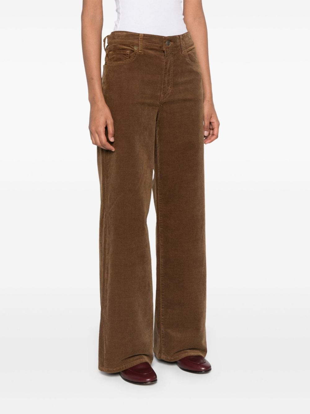 Shop Frame Le Slim Palazzo Pants In Brown