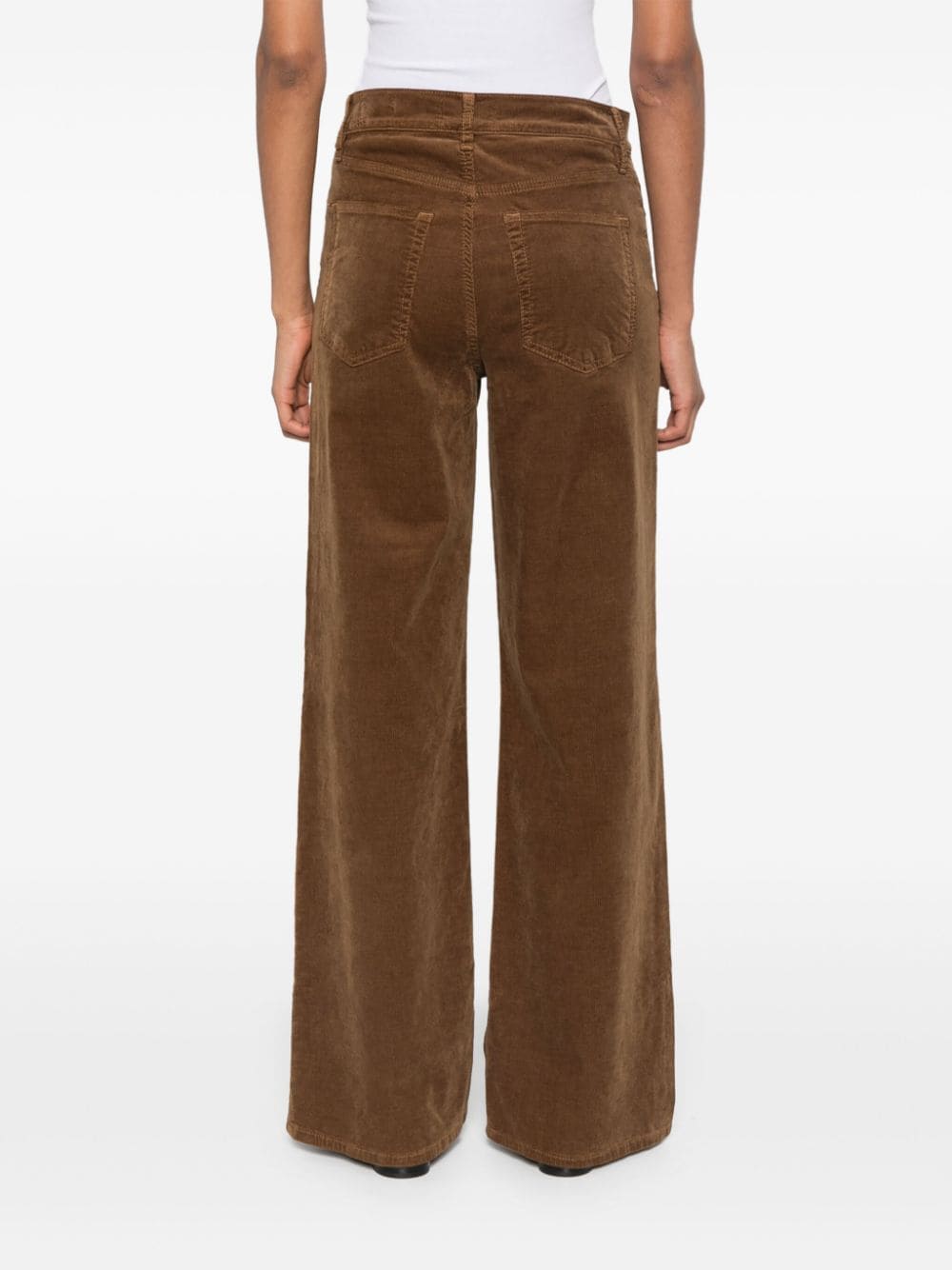 Shop Frame Le Slim Palazzo Pants In Brown