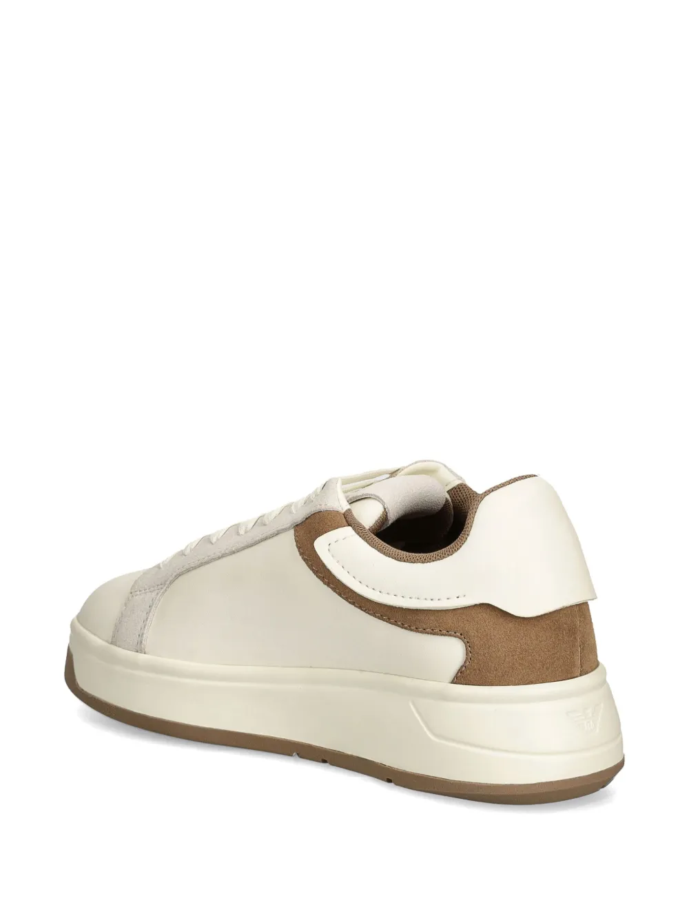 Emporio Armani Leren sneakers met logoplakkaat Wit