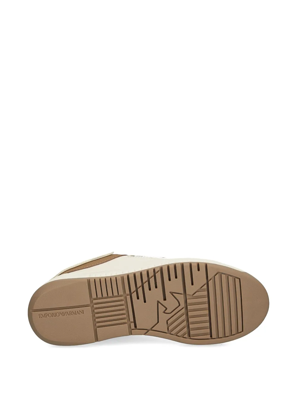 Emporio Armani Leren sneakers met logoplakkaat Wit