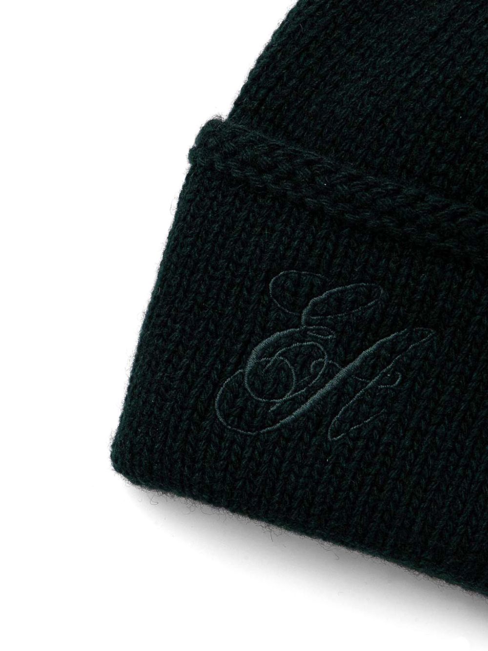 Emporio Armani logo-embroidered beanie hat - Groen