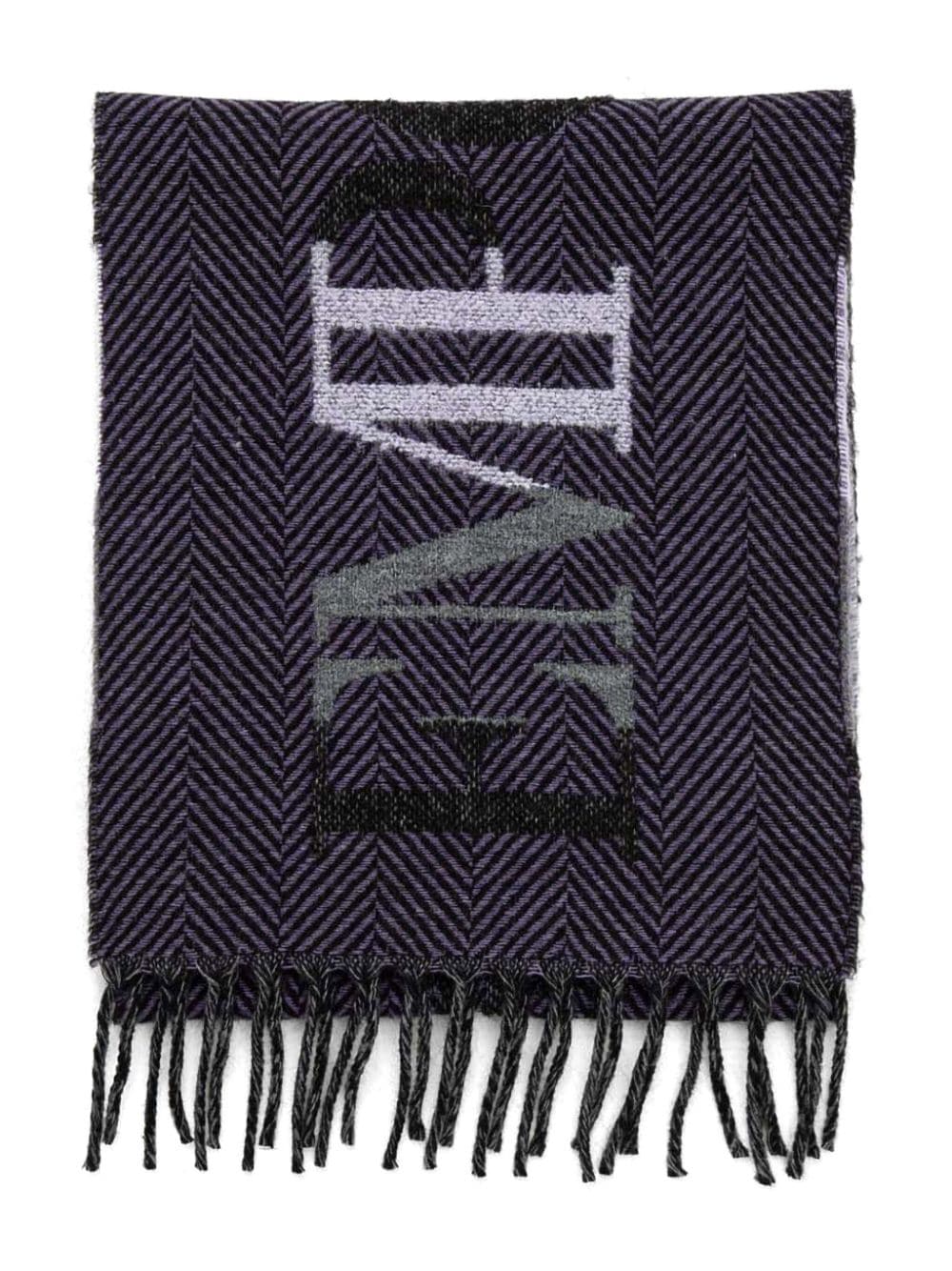 Emporio Armani logo-intarsia scarf - Grijs