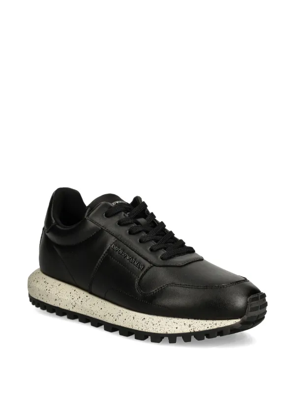 Emporio Armani レザースニーカー | ブラック | FARFETCH JP