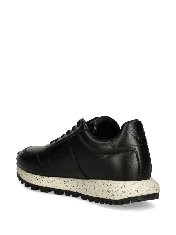 Emporio Armani レザースニーカー | ブラック | FARFETCH JP