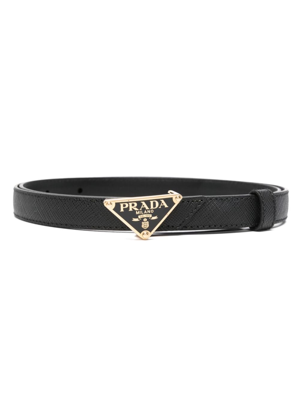 Shop Prada Saffiano Leather Belt In Schwarz