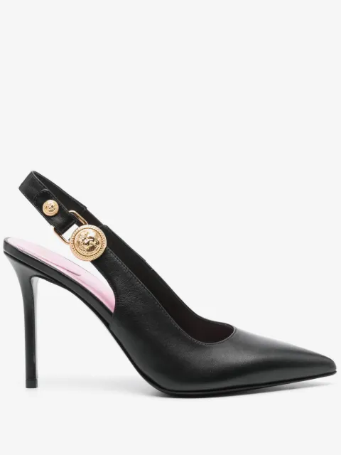 Balmain 100mm leather slingback pumps