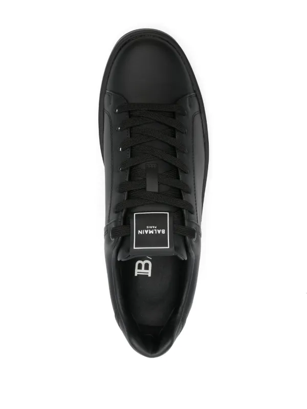 【送料&関税込】Balmain b-court Sneakers B-Court sneakers in leather and denim white white - Women