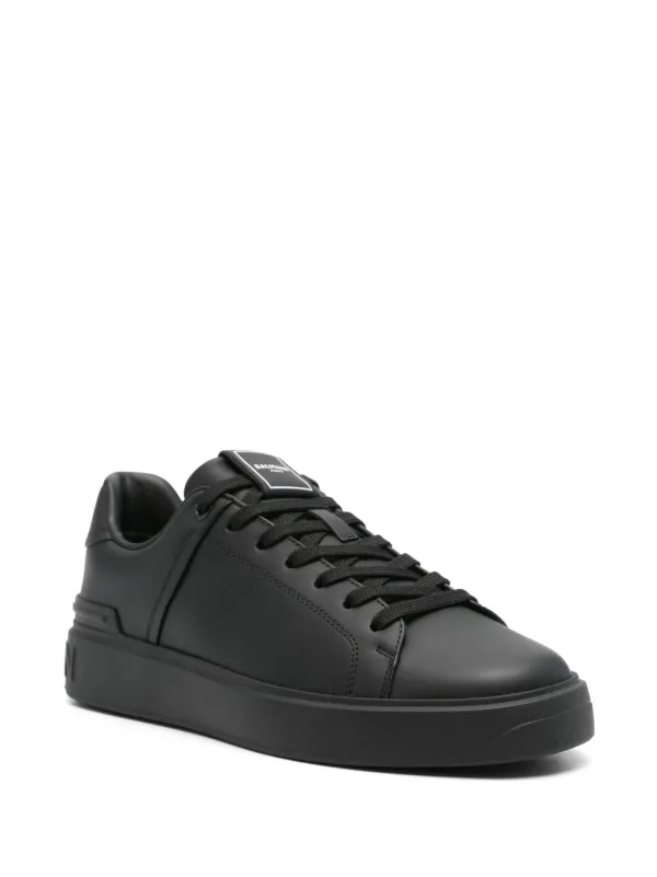 【関税込み】Balmain ブラック B-Court スニーカー B-Court B-Buzz trainers in embossed calfskin black - Women