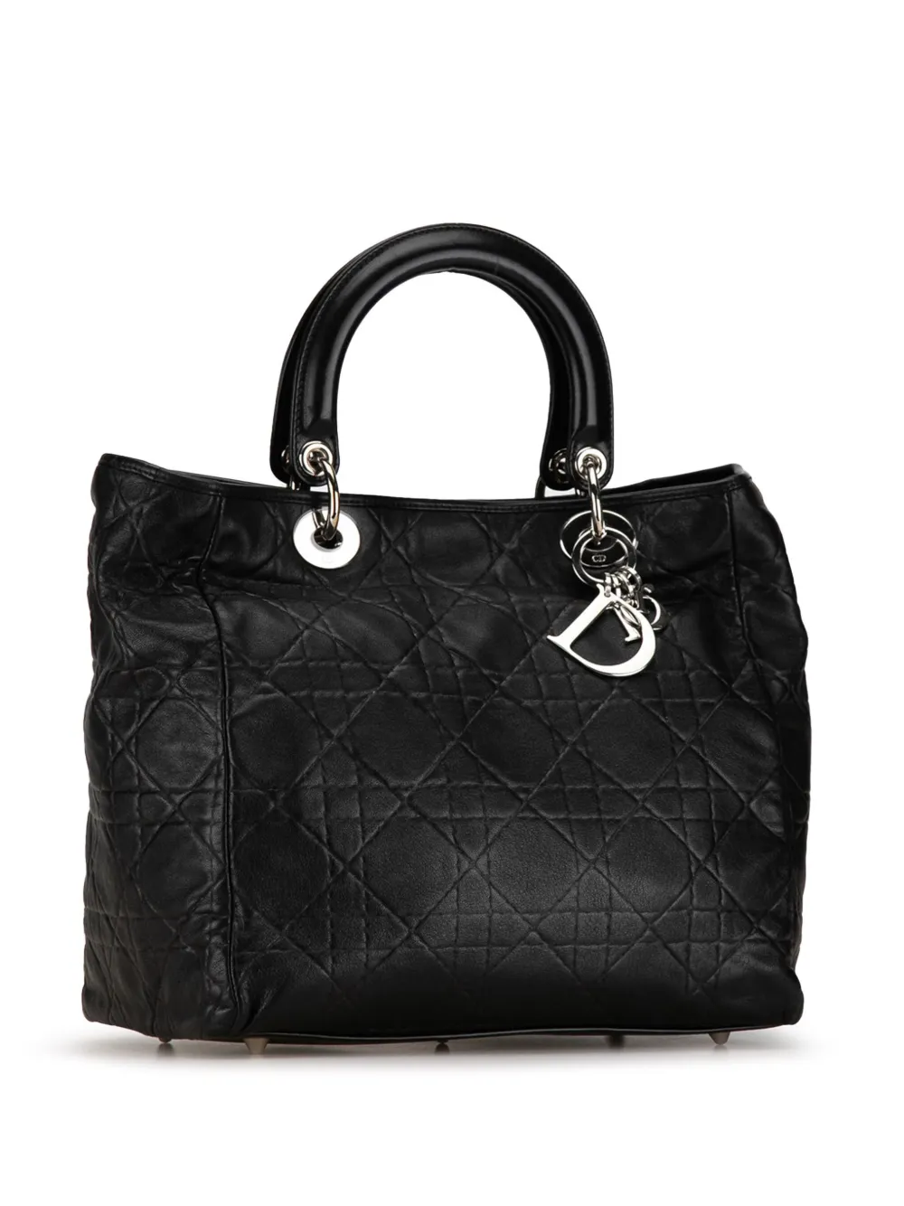 Christian Dior Pre Owned 2008 Large Cannage Soft Lady Dior Tote Bag Black FARFETCH AZ