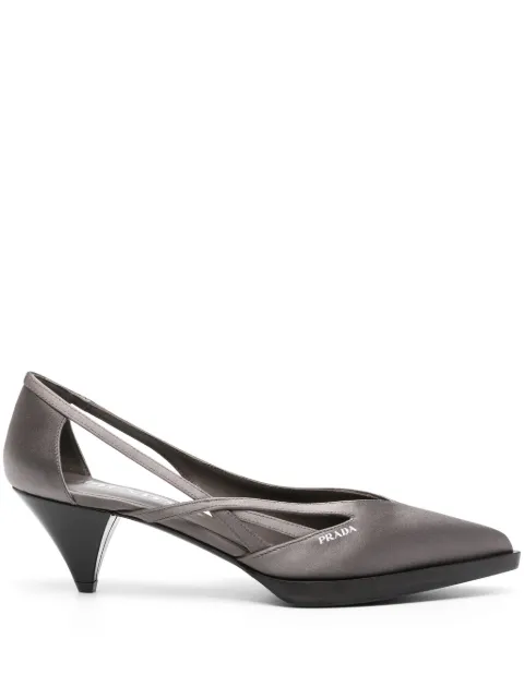 Prada 60mm satin cut-out pumps