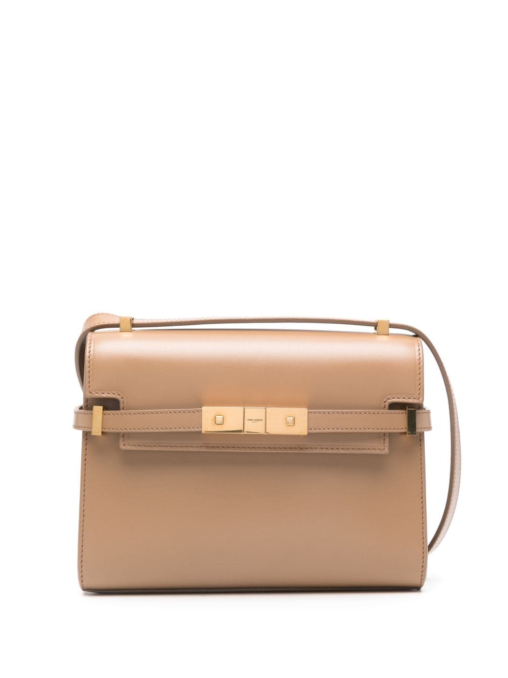 Shop Saint Laurent Mini Manhattam In Box Cross Body Bag In Brown