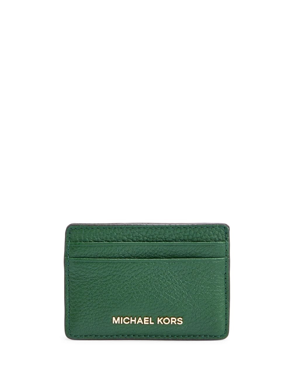 Michael Kors grained-leather card holder - Grün