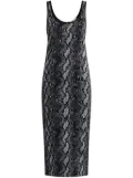 Michael Michael Kors snake-print georgette midi dress - Black