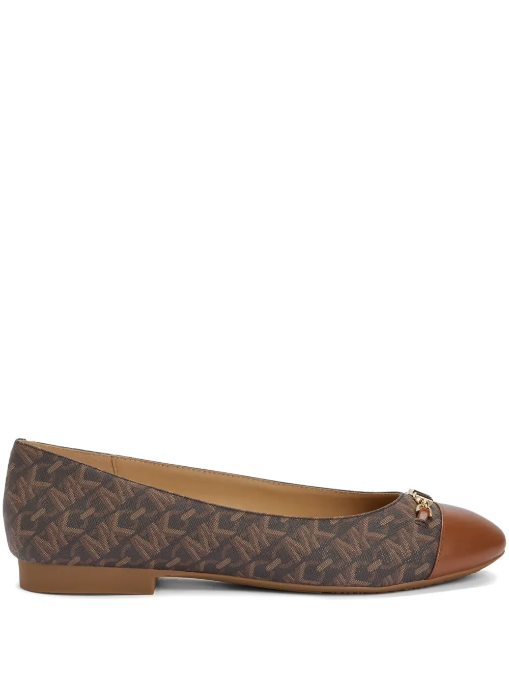 Michael Kors Rebecca Flex Empire ballerina's met monogram Bruin