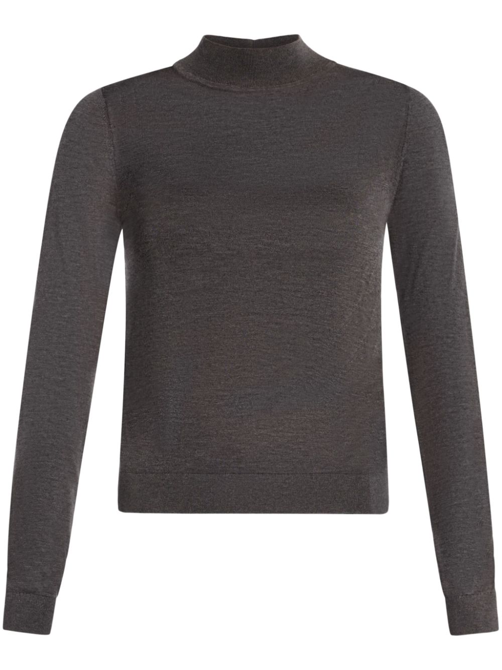 sheer mock-neck sweater