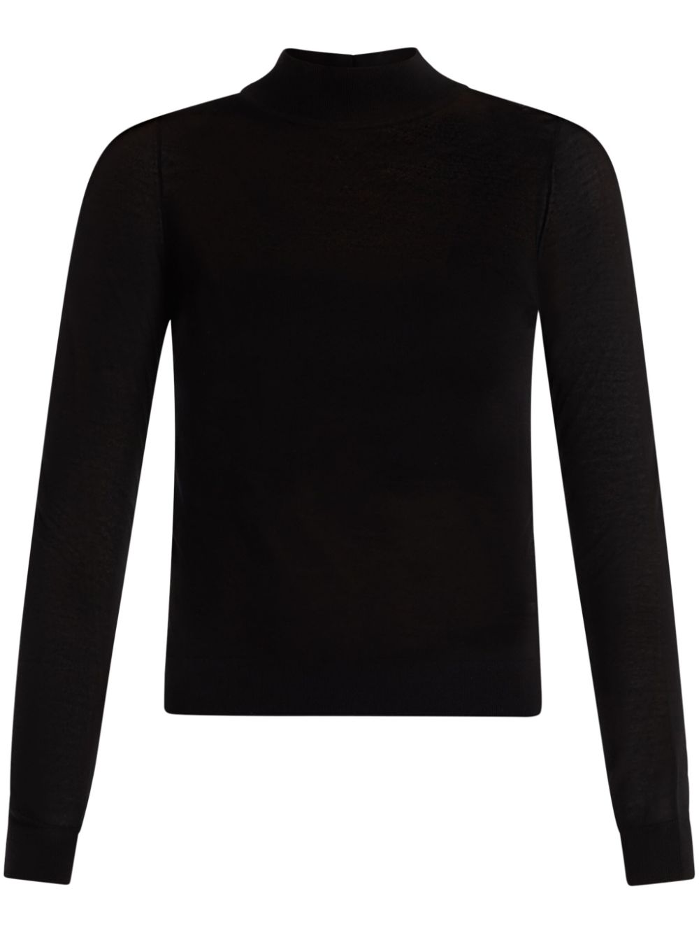 sheer mock-neck sweater