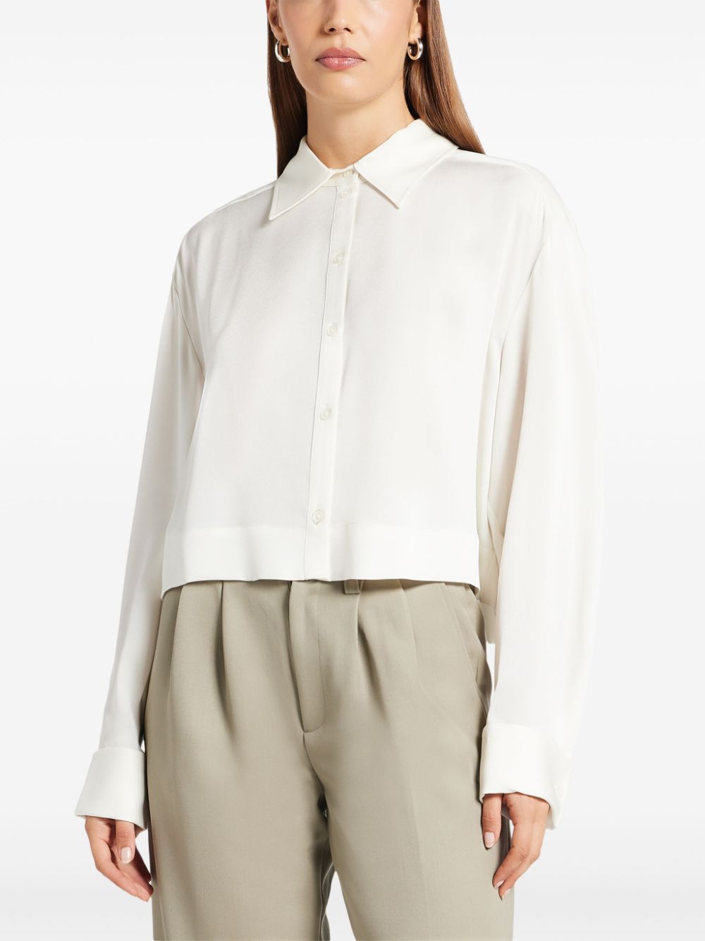 Michael Kors long-sleeved satin shirt - Wit