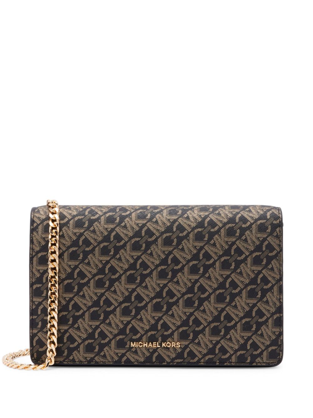 Michael Kors Medium Monogram Cross Body Bag In Brown