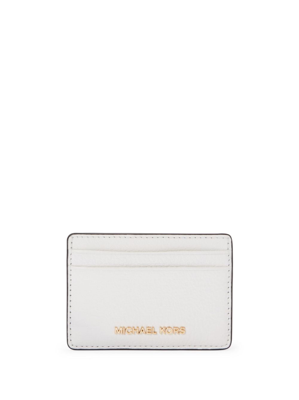 Michael Kors grained-leather card holder - White