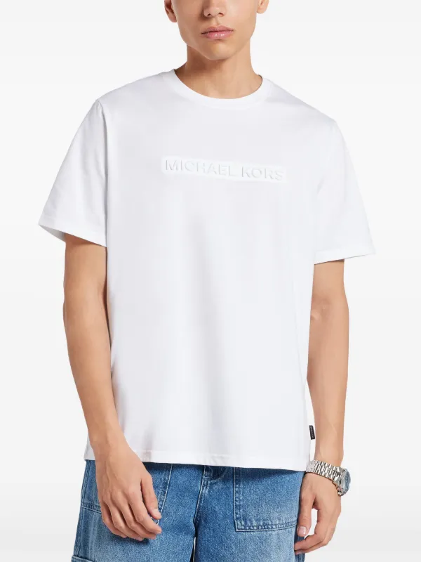 Tシャツ・カットソー Michael Kors Men T-shirt White CF2516RFV4 100 Michael Kors Men's Short Sleeve Crew Neck Tee T-Shirt