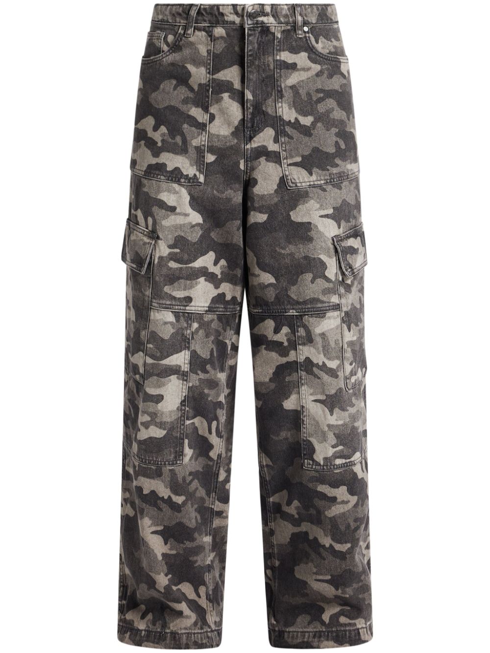 Shop Michael Kors Camouflage-print Cargo Jeans In 灰色