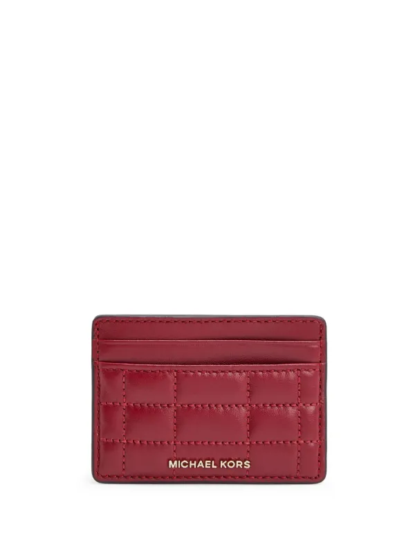 NEW AUTHENTIC Michael Kors red studded card shops holder