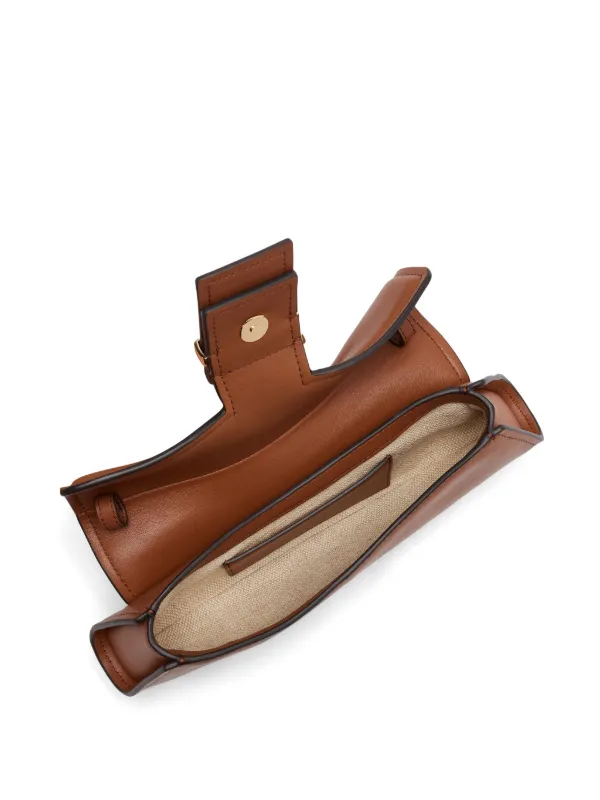 Michael Kors small leather clutch bag women Polyester Calf Leather Linen Flax One Size Brown