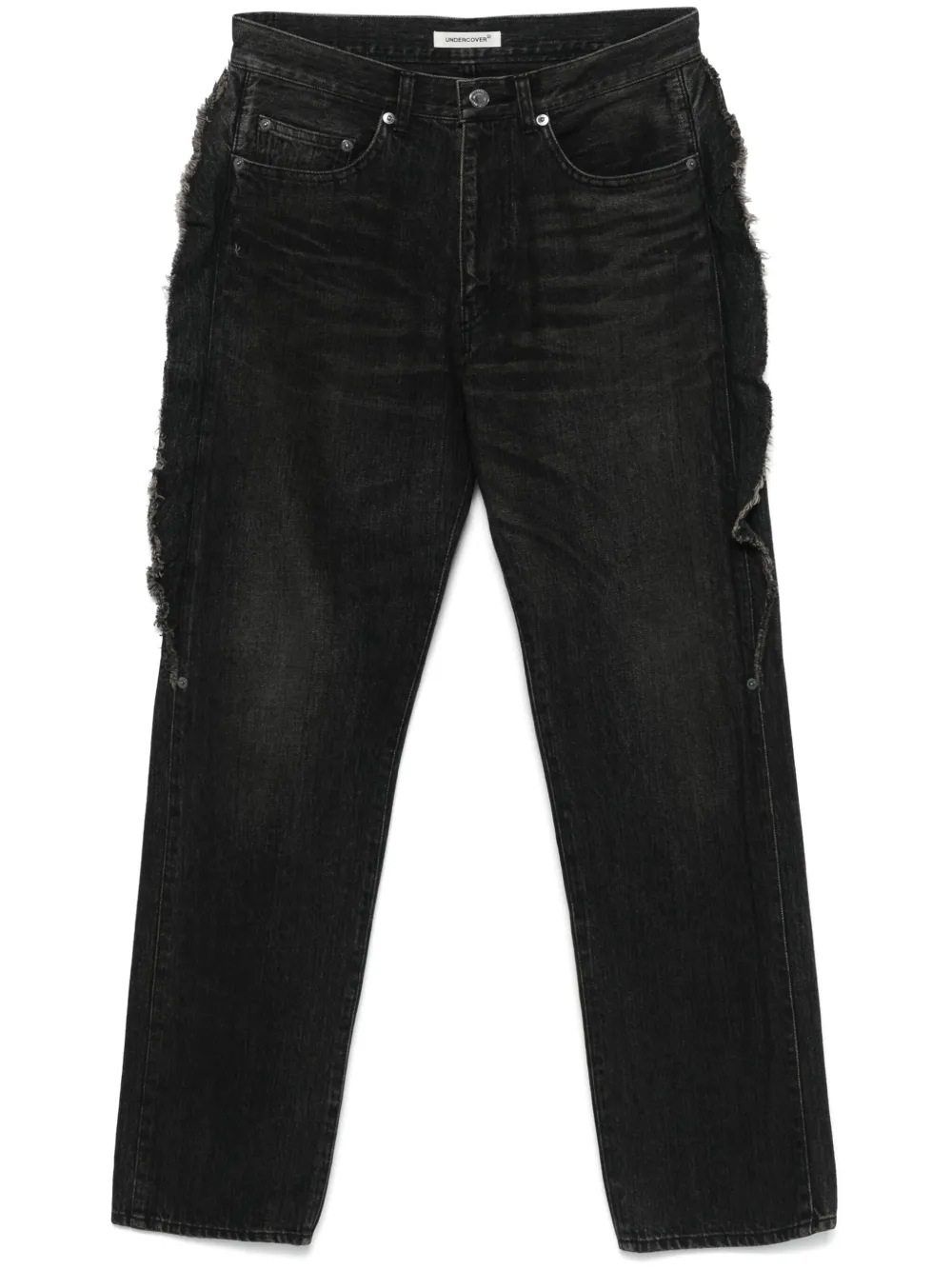 Black frayed jeans shop