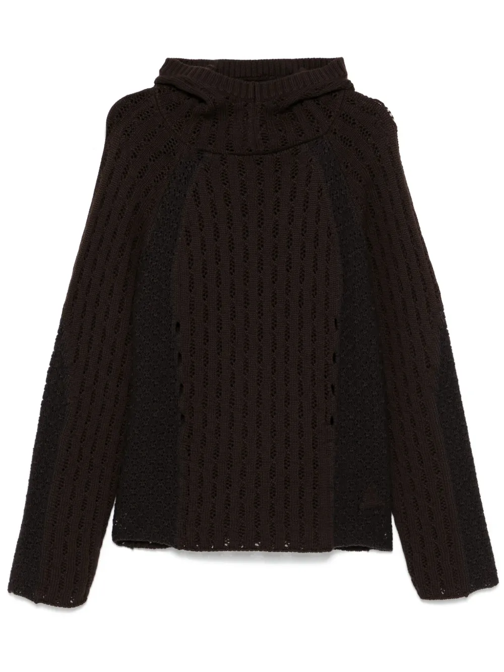 ROA Hoodie met colourblocking Bruin